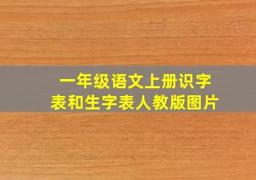 一年级语文上册识字表和生字表人教版图片