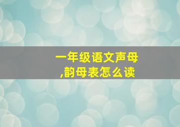 一年级语文声母,韵母表怎么读