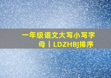 一年级语文大写小写字母丨LDZHBJ排序