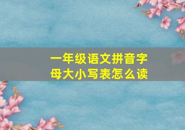 一年级语文拼音字母大小写表怎么读