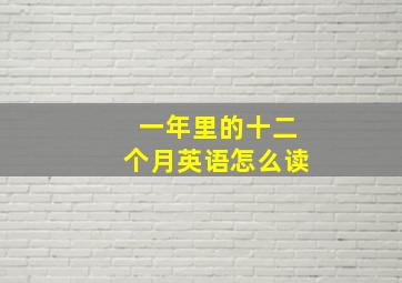 一年里的十二个月英语怎么读