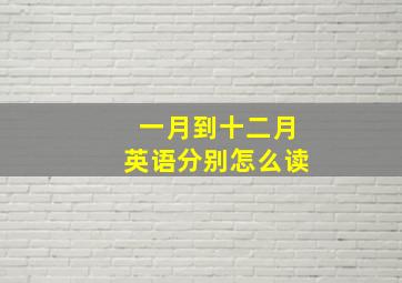 一月到十二月英语分别怎么读