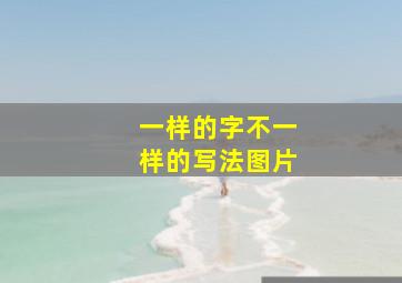 一样的字不一样的写法图片