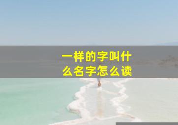 一样的字叫什么名字怎么读