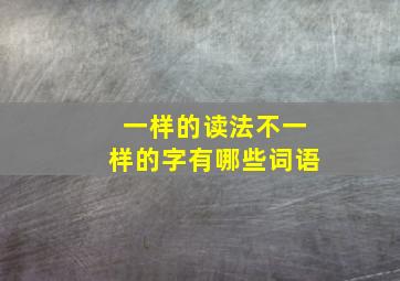 一样的读法不一样的字有哪些词语