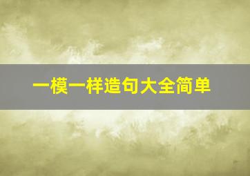 一模一样造句大全简单