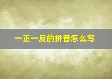 一正一反的拼音怎么写