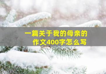 一篇关于我的母亲的作文400字怎么写