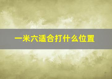 一米六适合打什么位置