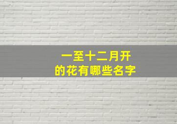 一至十二月开的花有哪些名字