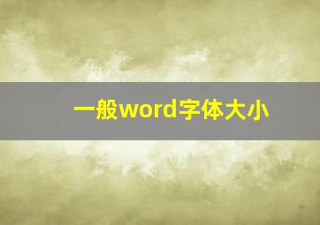 一般word字体大小