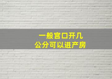 一般宫口开几公分可以进产房