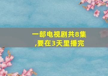 一部电视剧共8集,要在3天里播完