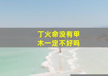 丁火命没有甲木一定不好吗