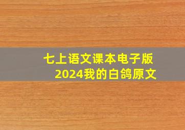 七上语文课本电子版2024我的白鸽原文