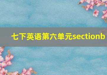 七下英语第六单元sectionb