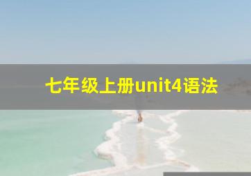 七年级上册unit4语法