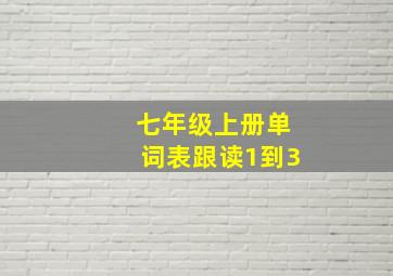 七年级上册单词表跟读1到3