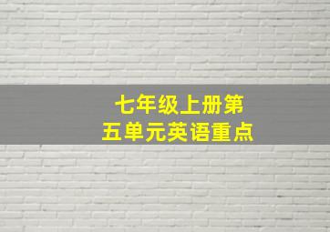 七年级上册第五单元英语重点