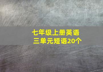 七年级上册英语三单元短语20个