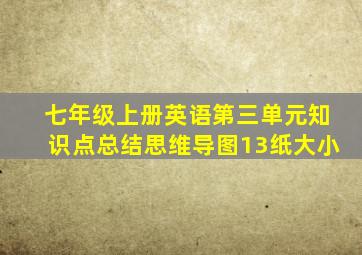 七年级上册英语第三单元知识点总结思维导图13纸大小