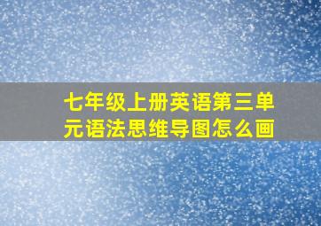 七年级上册英语第三单元语法思维导图怎么画