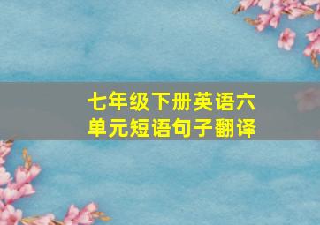 七年级下册英语六单元短语句子翻译