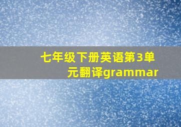 七年级下册英语第3单元翻译grammar