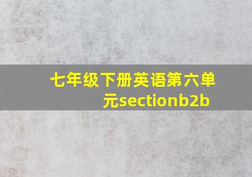 七年级下册英语第六单元sectionb2b