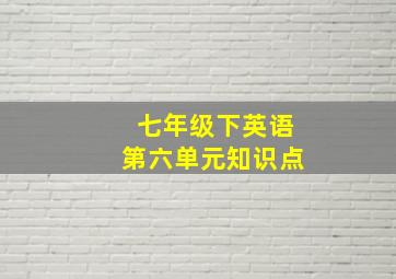 七年级下英语第六单元知识点