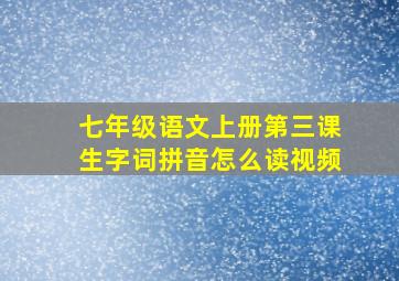 七年级语文上册第三课生字词拼音怎么读视频