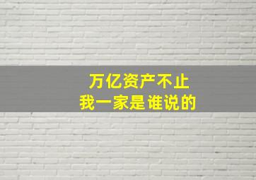 万亿资产不止我一家是谁说的