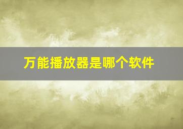 万能播放器是哪个软件