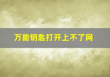 万能钥匙打开上不了网