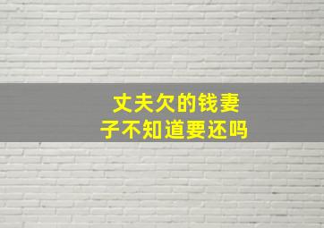 丈夫欠的钱妻子不知道要还吗