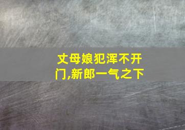 丈母娘犯浑不开门,新郎一气之下