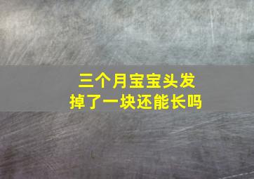 三个月宝宝头发掉了一块还能长吗