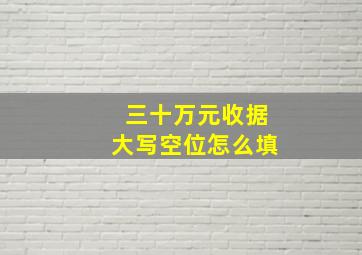 三十万元收据大写空位怎么填