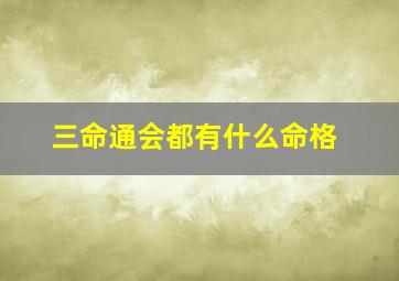 三命通会都有什么命格