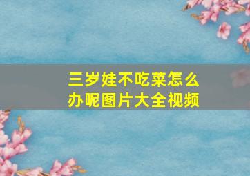 三岁娃不吃菜怎么办呢图片大全视频