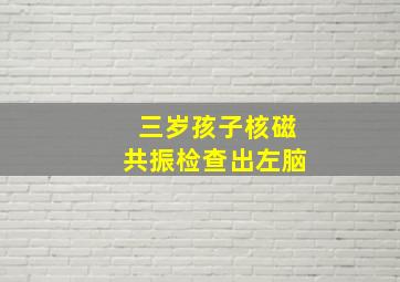 三岁孩子核磁共振检查出左脑