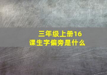 三年级上册16课生字偏旁是什么