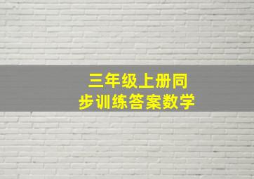 三年级上册同步训练答案数学