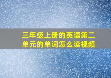 三年级上册的英语第二单元的单词怎么读视频