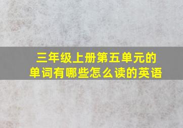 三年级上册第五单元的单词有哪些怎么读的英语