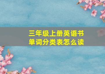 三年级上册英语书单词分类表怎么读