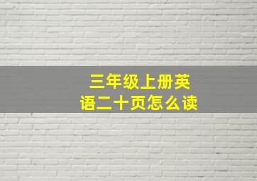 三年级上册英语二十页怎么读