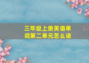 三年级上册英语单词第二单元怎么读