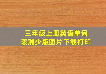 三年级上册英语单词表湘少版图片下载打印