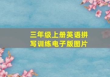 三年级上册英语拼写训练电子版图片